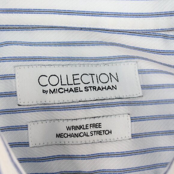 Michael Strahan Collection 17.5 34/35 Wrinkle Free Mech Stretch Dress Shirt - Picture 9 of 13